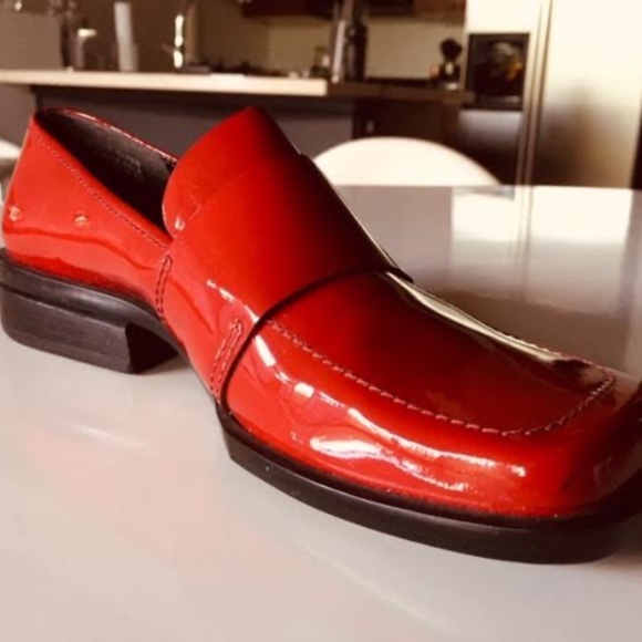 NEW Enzo Angiolini Red Patent Loafers - Picture 1 of 16